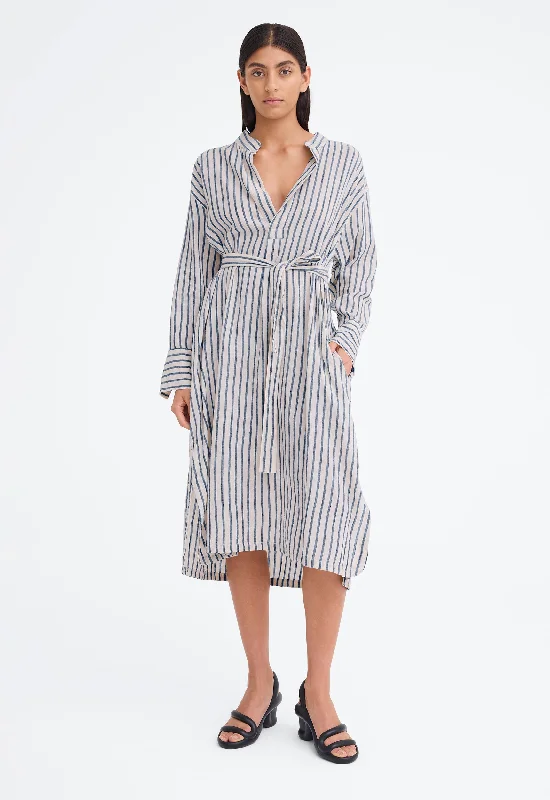 Shakespeare Dress - Bold Stripe Nat/Indigo Tunics Winter warm