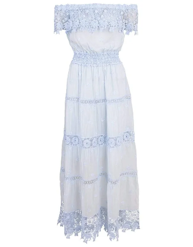 Maras Off Shoulder Long Dress Tunics stripes playful