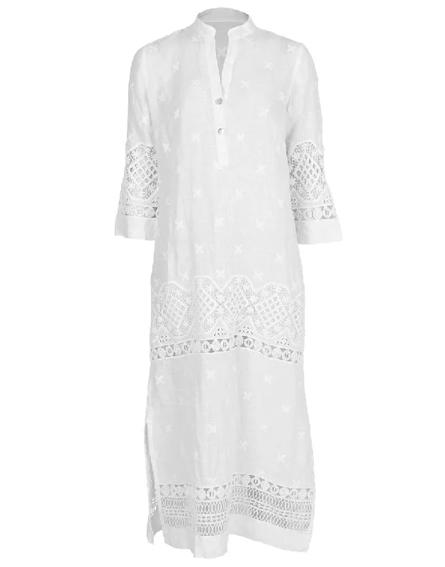 Mendoza Collarless Long Dress Tunics Polka dots