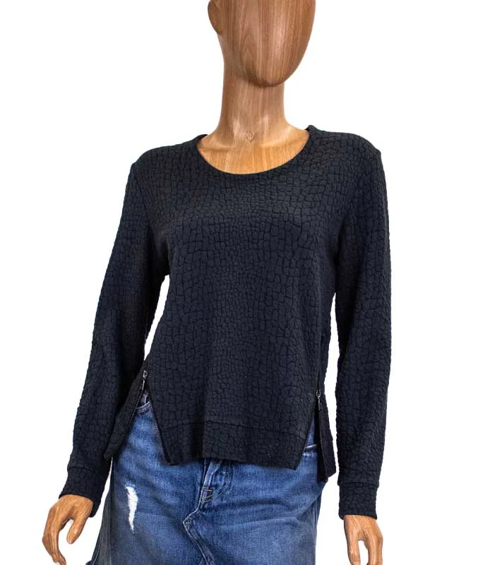Textured Pullover Sweater Hooded Pullover Sweater