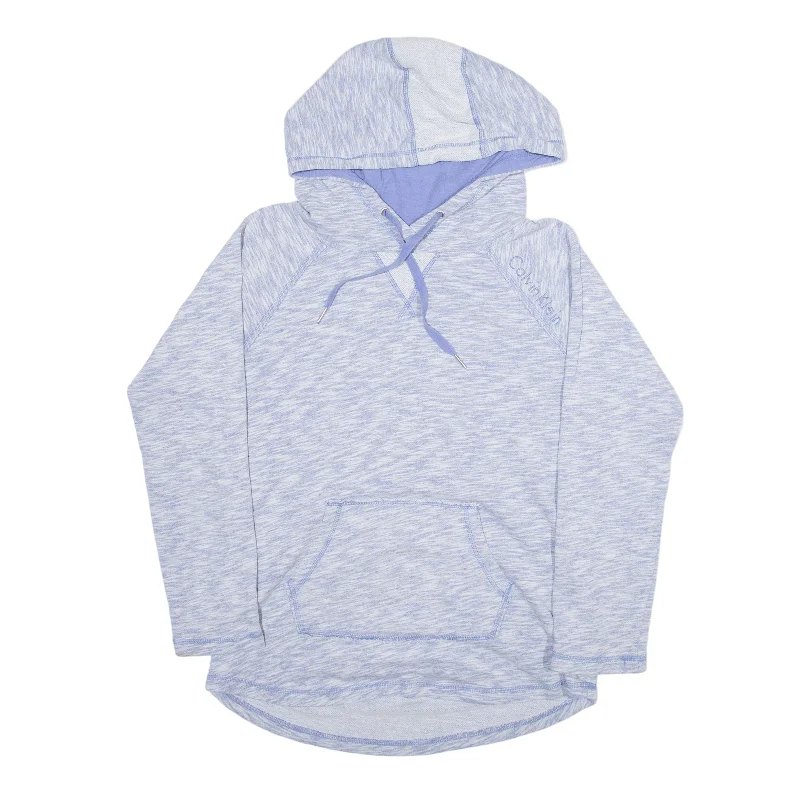 CALVIN KLEIN Hoodie Blue Pullover Womens S Open Neck Pullover