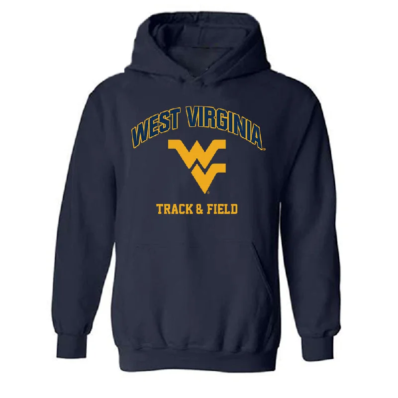 West Virginia - NCAA Women's Track & Field : Cate Pickering - Fashion Shersey Hooded Sweatshirt Hoodie with Half-Zip Sporty Casual