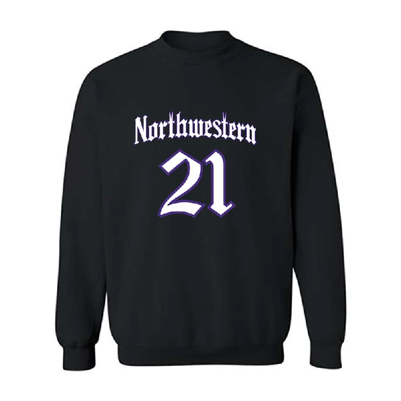 Northwestern - NCAA Women's Fencing : Kailing Sathyanath - Crewneck Sweatshirt Hoodie with Back Slit Movement Comfort Northwestern - NCAA Women's Fencing : Kailing Sathyanath - Crewneck Sweatshirt Hoodie with Back Slit Movement Comfort