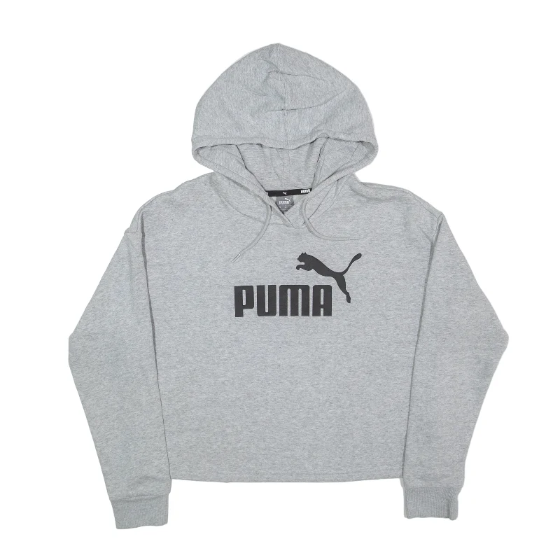 PUMA Hoodie Grey Pullover Womens XS Three Quarter Sleeve