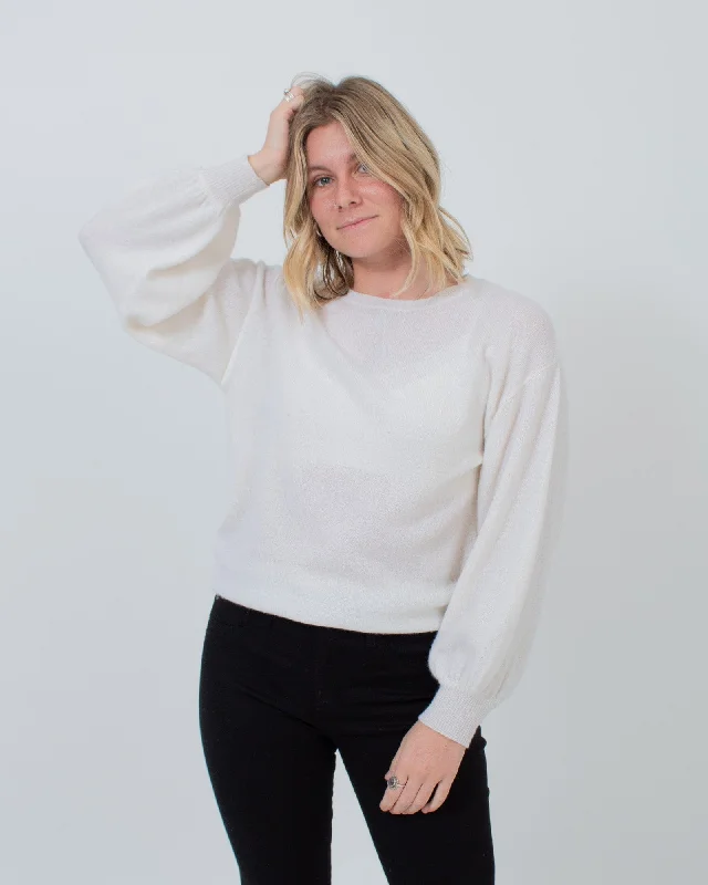Cashmere Pullover Sweater Cap Sleeve Casual