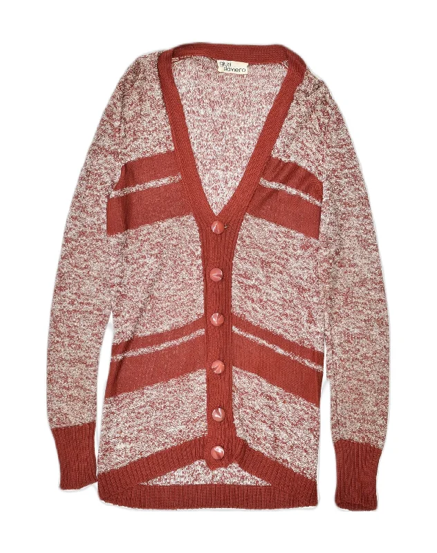 VINTAGE Womens Longline Cardigan Sweater UK 8 Small Brown Flecked Knit Fabric Woven Fabric Fleece Fabric VINTAGE Womens Longline Cardigan Sweater UK 8 Small Brown Flecked Knit Fabric Woven Fabric Fleece Fabric