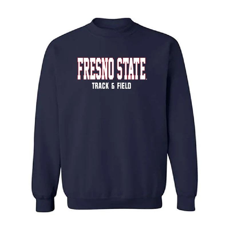 Fresno State - NCAA Women's Track & Field : Victoria Nino - Generic Shersey Crewneck Sweatshirt Hoodie with Ribbed Cuffs Snug Fit Comfort