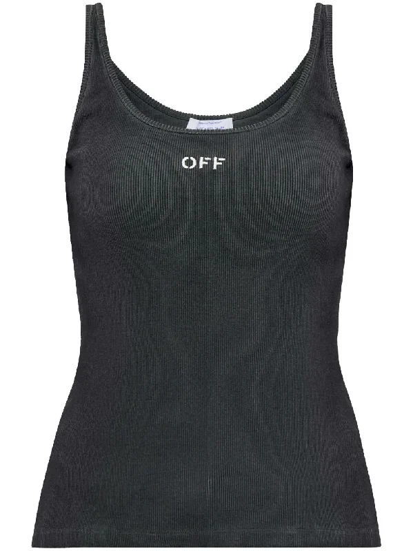 off stamp rib tank top bright tank top