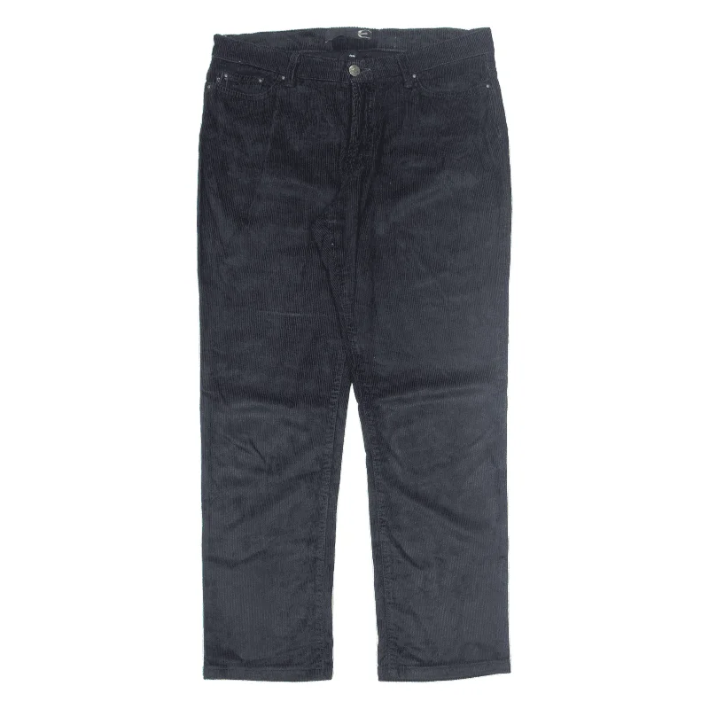 JUST CAVALLI Corduroy Trousers Black Regular Straight Womens W32 L30 Trousers Versatile Stylish JUST CAVALLI Corduroy Trousers Black Regular Straight Womens W32 L30 Trousers Versatile Stylish