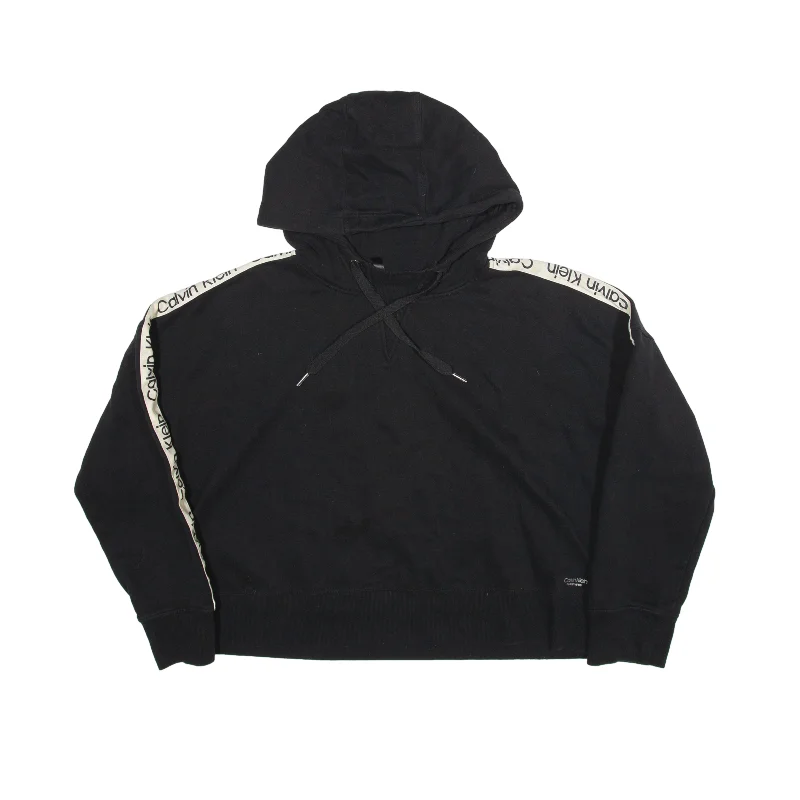 CALVIN KLEIN Hoodie Black Pullover Womens XL Textured Knit Design