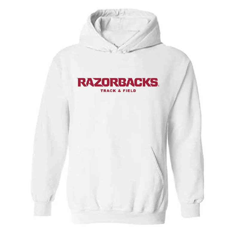 Arkansas - NCAA Women's Track & Field : Sanu Jallow - Classic Shersey Hooded Sweatshirt Hoodie with Raw Hem Edgy Unfinished