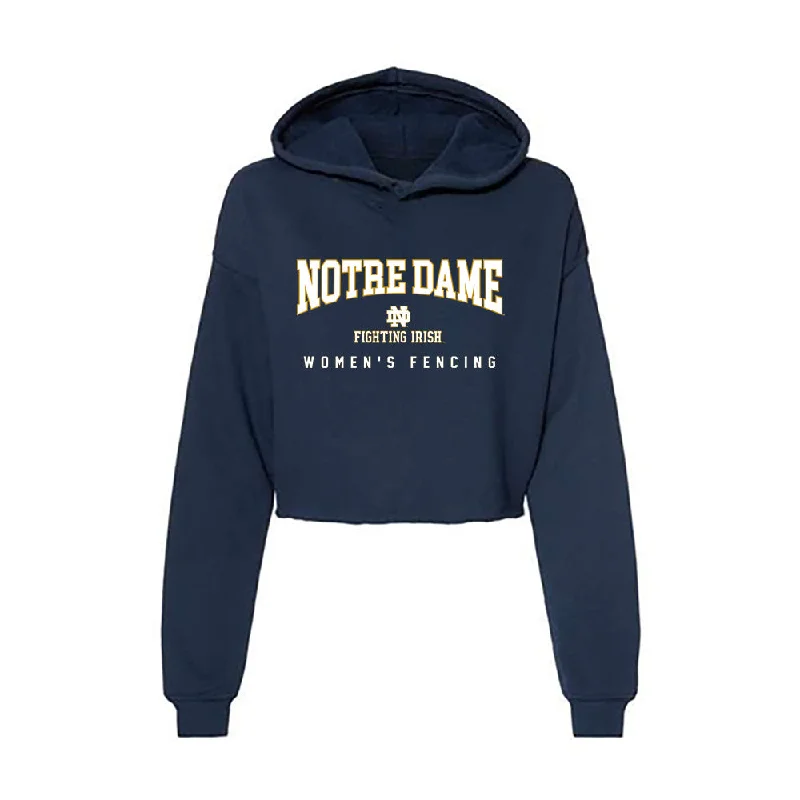 Notre Dame - NCAA Women's Fencing : Atara Greenbaum - Women's Crop Fleece Hoodie Hoodie with Elastic Waist Stretchable Comfortable Notre Dame - NCAA Women's Fencing : Atara Greenbaum - Women's Crop Fleece Hoodie Hoodie with Elastic Waist Stretchable Comfortable