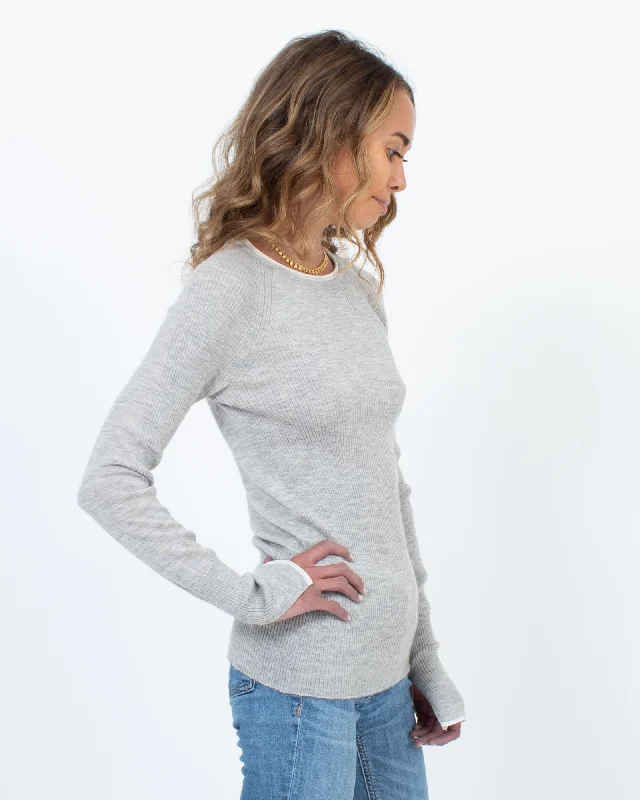 Ribbed Pullover Sweeater Three Quarter Sleeve
