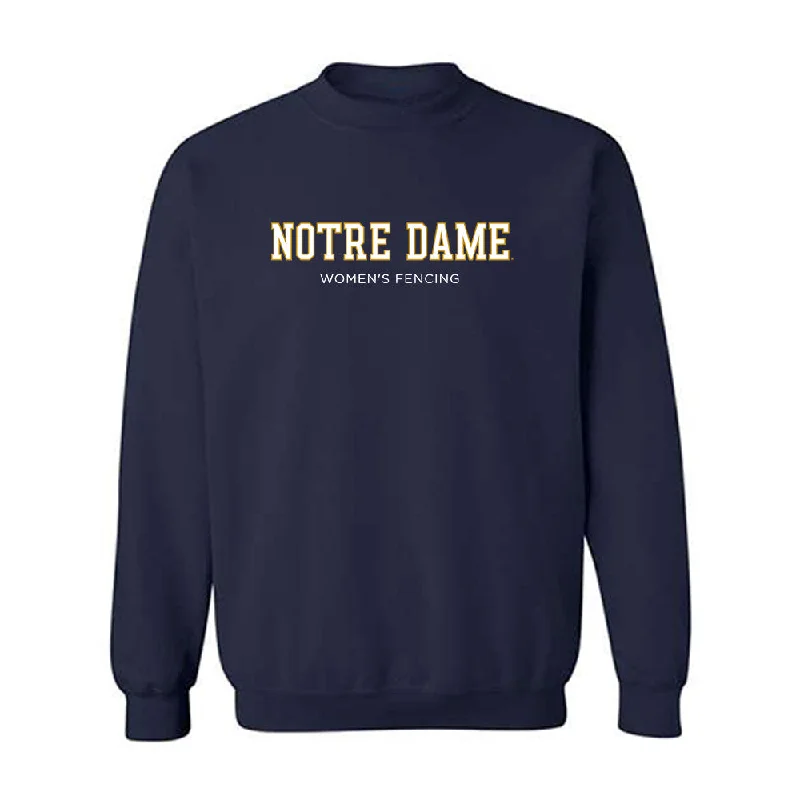 Notre Dame - NCAA Women's Fencing : Atara Greenbaum - Classic Fashion Shersey Crewneck Sweatshirt Hoodie with Side Slits Relaxed Casual Notre Dame - NCAA Women's Fencing : Atara Greenbaum - Classic Fashion Shersey Crewneck Sweatshirt Hoodie with Side Slits Relaxed Casual