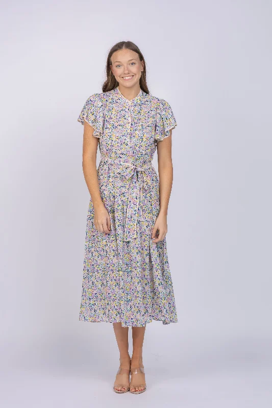 Shoshanna Lucia Dress in Blush/Navy