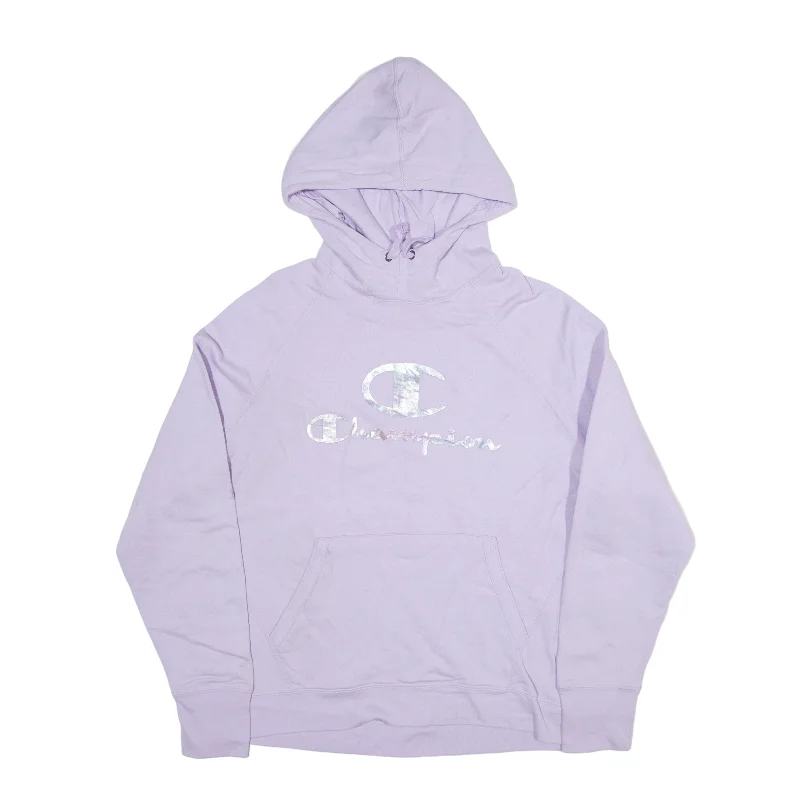 CHAMPION Hoodie Purple Pullover Womens XL Slit Sleeve Stylish