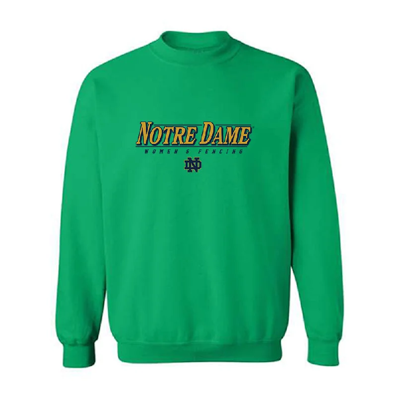 Notre Dame - NCAA Women's Fencing : Atara Greenbaum - Classic Shersey Crewneck Sweatshirt Hoodie with Full-Zip Functional Layering Notre Dame - NCAA Women's Fencing : Atara Greenbaum - Classic Shersey Crewneck Sweatshirt Hoodie with Full-Zip Functional Layering