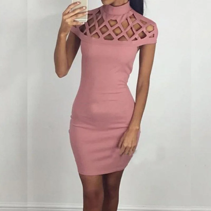 Party Night Turtle Neck Club Dress Hollow Out Mesh Slim Dresses Skinny Cut Off Black Mini Bodycon Brand Party Night Turtle Neck Club Dress Hollow Out Mesh Slim Dresses Skinny Cut Off Black Mini Bodycon Brand