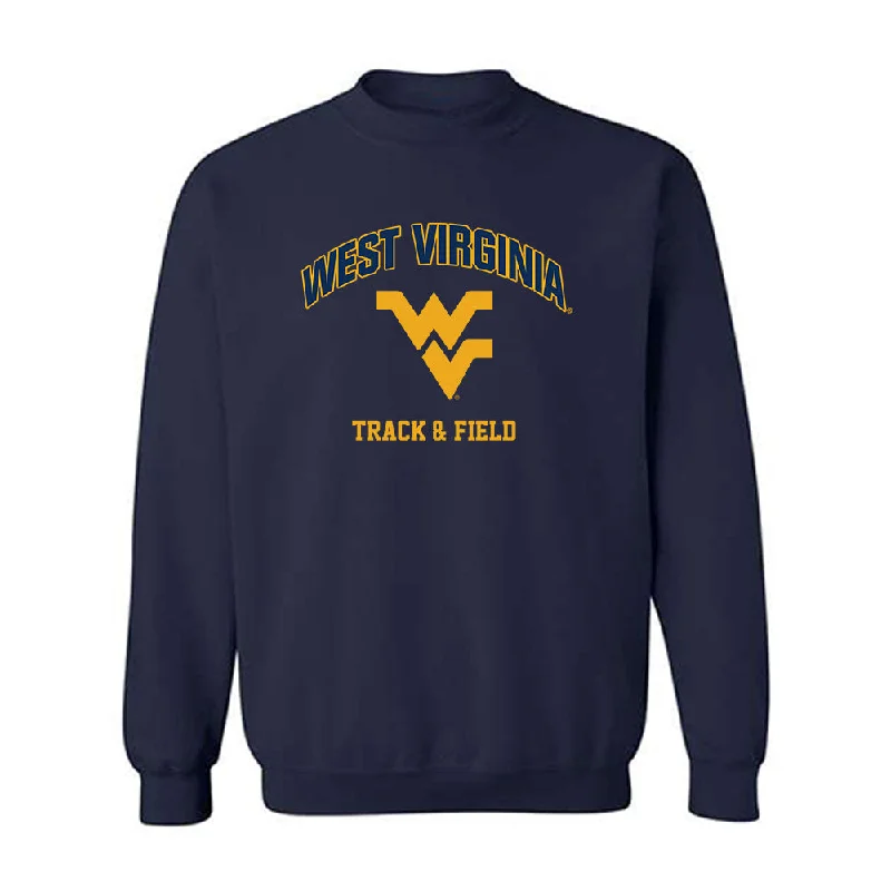 West Virginia - NCAA Women's Track & Field : Cate Pickering - Fashion Shersey Crewneck Sweatshirt Hoodie with Button Placket Classic Preppy