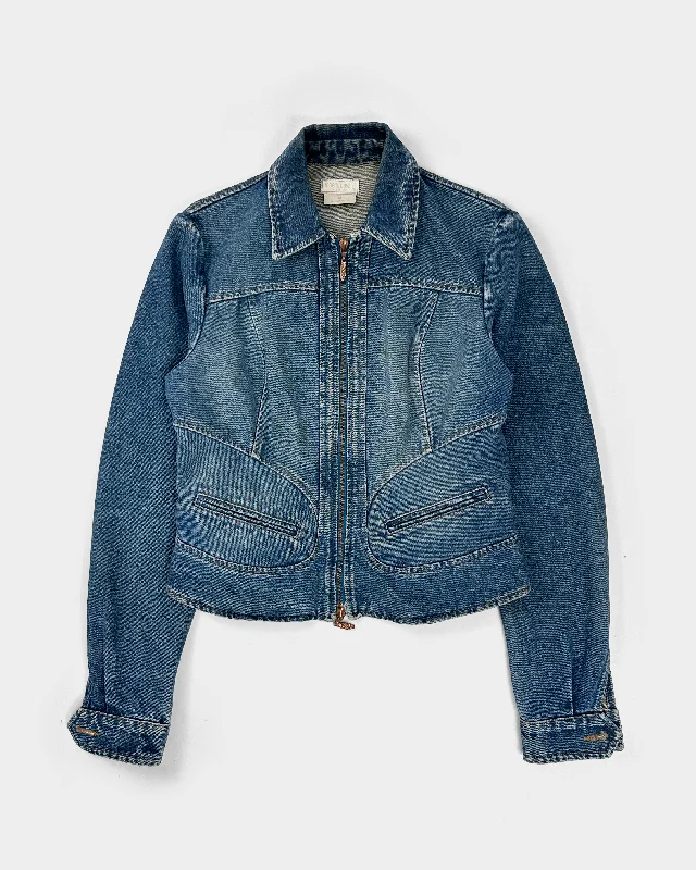 Roberto Cavalli Denim Cropped Jacket 1990's Striped Jacket Polka Dot Jacket Floral Jacket