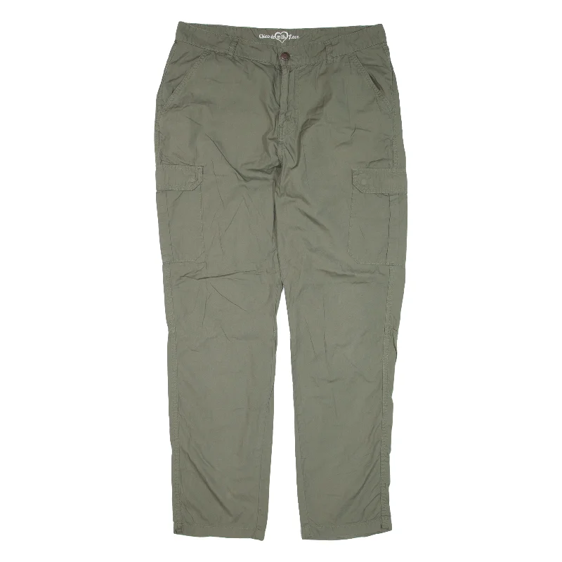 CHICOREE Cargo Trousers Green Regular Straight Womens W32 L28 Trousers Palazzo Wide Leg CHICOREE Cargo Trousers Green Regular Straight Womens W32 L28 Trousers Palazzo Wide Leg