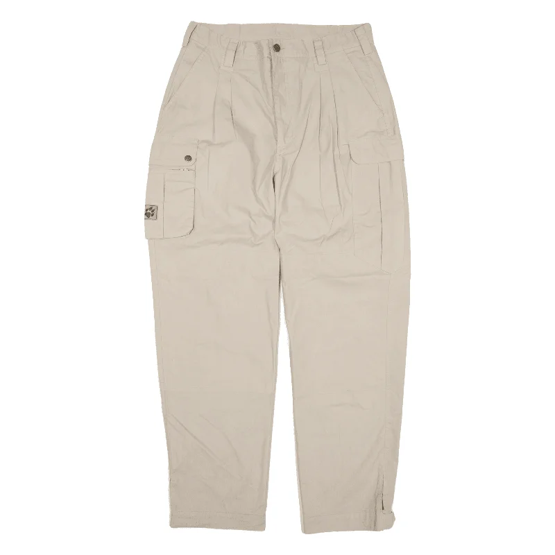 JACK WOLFSKIN Cargo Trousers Beige Relaxed Straight Womens W34 L27 Trousers Cargo pockets JACK WOLFSKIN Cargo Trousers Beige Relaxed Straight Womens W34 L27 Trousers Cargo pockets