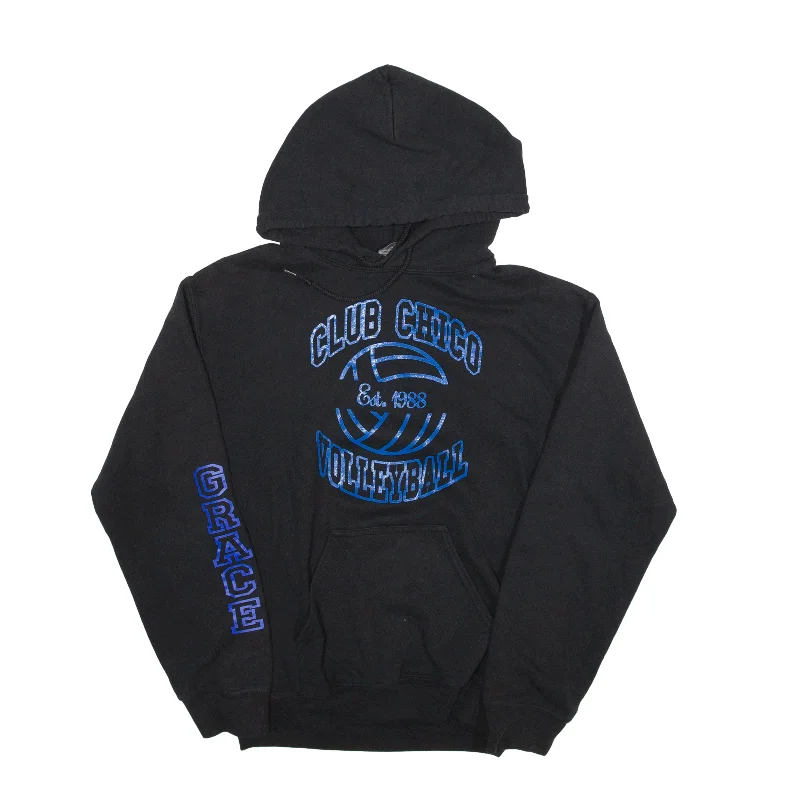 GILDAN Club Chico Volleyball USA Hoodie Black Pullover Womens S Polo Neck Sweater