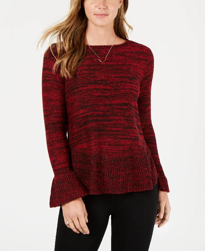 Style & Co Ruffle Trimmed Pullover Sweater Puff Sleeve Stylish