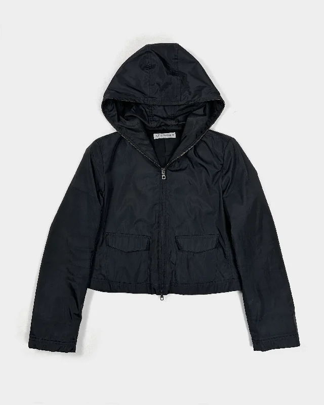 Armani Full-Zip Light Cropped Jacket 1990's Knit Jacket Woven Jacket Fleece Jacket