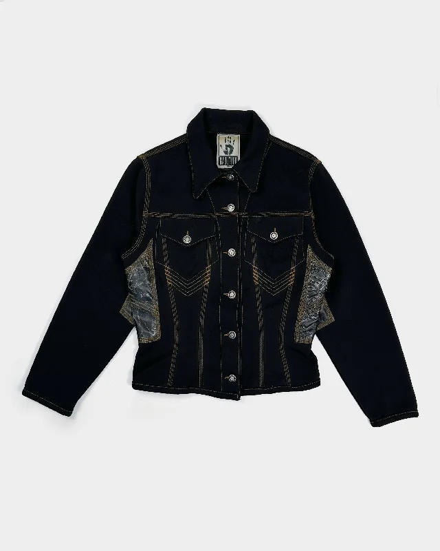 Jean Paul Gaultier Fitted Trucker Jacket 1980's Rayon Jacket Velvet Jacket Corduroy Jacket