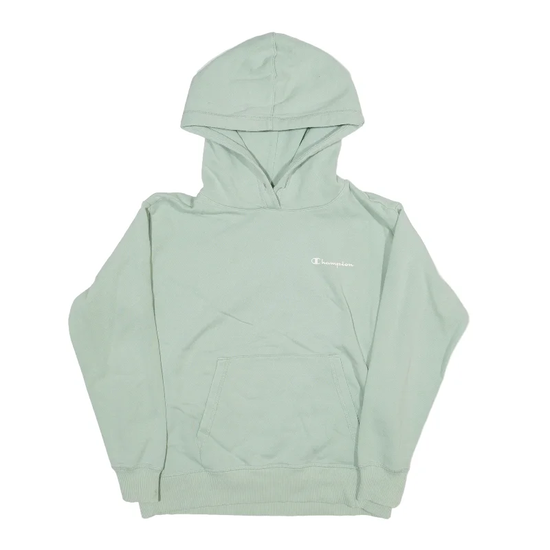 CHAMPION Hoodie Green Pullover Womens XS Thick Cable Knit