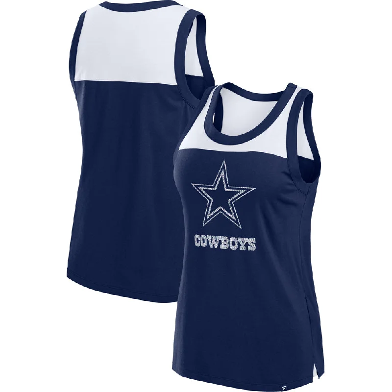 NFL Dallas Cowboys Women's Fanatics Sequin Lock Up Tank Top off shoulder tank