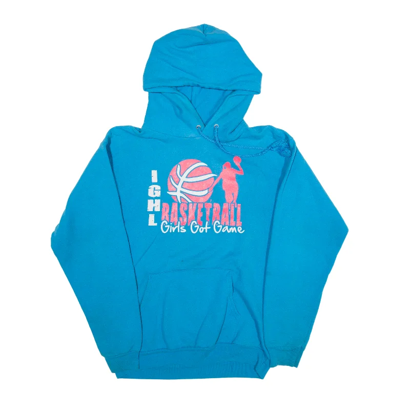 PORT & COMPANY IGHL Basketball USA Hoodie Blue Pullover Womens M Shawl Collar Sweater