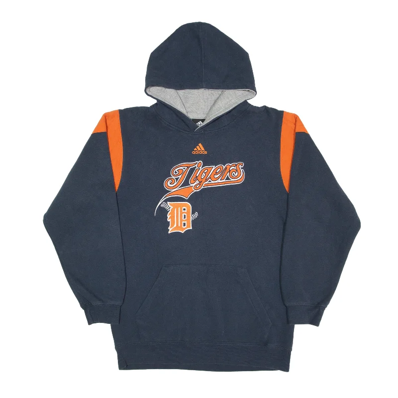 ADIDAS Detroit Tigers Hoodie Blue Pullover Womens M One Shoulder Top