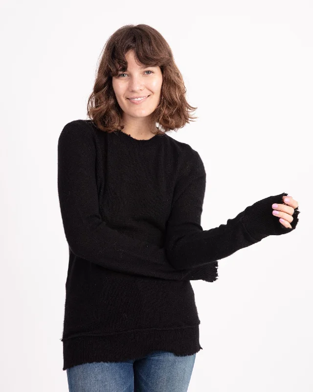 Black Cashmere Pullover Sweater Oversized Cozy Pullover