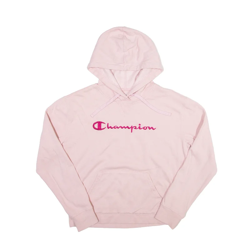 CHAMPION Hoodie Pink Pullover Womens S Bardot Neck Top