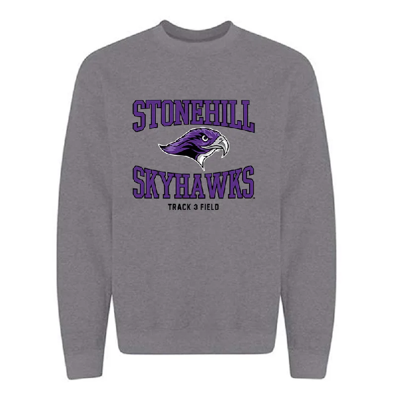 Stonehill - NCAA Women's Track & Field (Outdoor) : Morgan Correia - Classic Shersey Crewneck Sweatshirt Hoodie with Lace Feminine Delicate