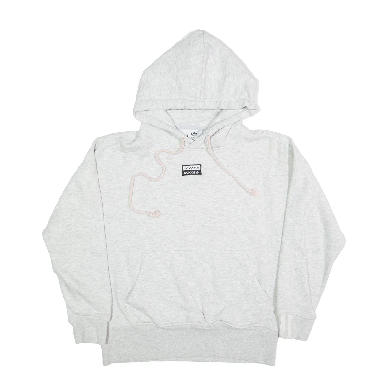 ADIDAS Hoodie Grey Pullover Womens S Oversized Cozy Pullover