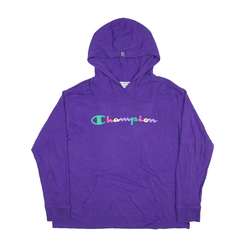CHAMPION Hoodie Purple Pullover Womens L Jewel Neck Pullover