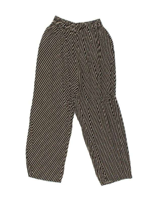 VINTAGE Womens Straight Casual Trousers Small W26 L25 Black Polka Dot Trousers sophisticated sleek VINTAGE Womens Straight Casual Trousers Small W26 L25 Black Polka Dot Trousers sophisticated sleek