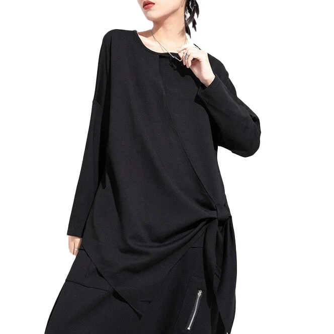 Fashion Women's Irregular Long Sleeve Top / Loose O-Neck Pullover / Alternative Style Clothing Long Sleeve Pullover Fashion Women's Irregular Long Sleeve Top / Loose O-Neck Pullover / Alternative Style Clothing Long Sleeve Pullover