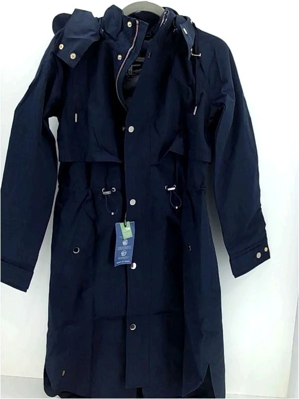 Joules Womens Helmsley Rain Jacket Regular Zipper Color Navy Blue Size XX-Small Zippered Jacket Buttoned Jacket Snapped Jacket