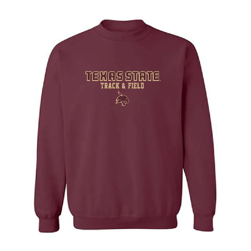 Texas State - NCAA Women's Track & Field : Melanie Duron - Classic Shersey Crewneck Sweatshirt Hoodie Jacket Zipper Layering