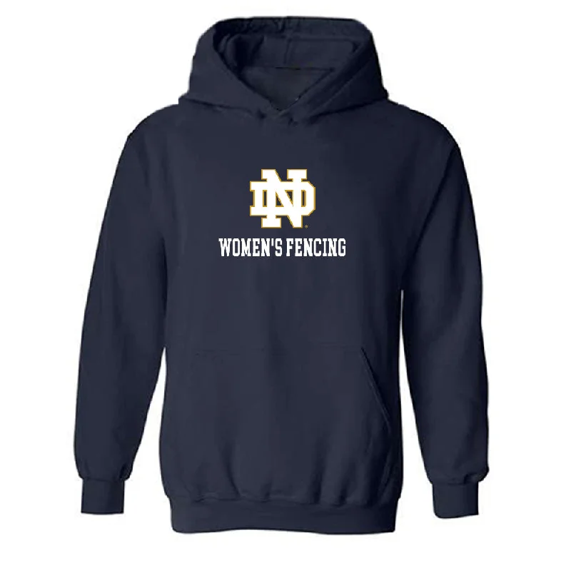 Notre Dame - NCAA Women's Fencing : Atara Greenbaum - Classic Shersey Hooded Sweatshirt Hoodie with Hem Lace Feminine Delicate Notre Dame - NCAA Women's Fencing : Atara Greenbaum - Classic Shersey Hooded Sweatshirt Hoodie with Hem Lace Feminine Delicate