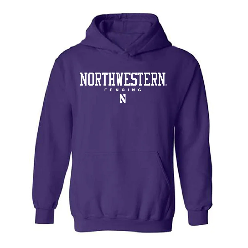 Northwestern - NCAA Women's Fencing : Rowan Park - Classic Shersey Hooded Sweatshirt Hoodie with Color Block Contrast Stylish Northwestern - NCAA Women's Fencing : Rowan Park - Classic Shersey Hooded Sweatshirt Hoodie with Color Block Contrast Stylish