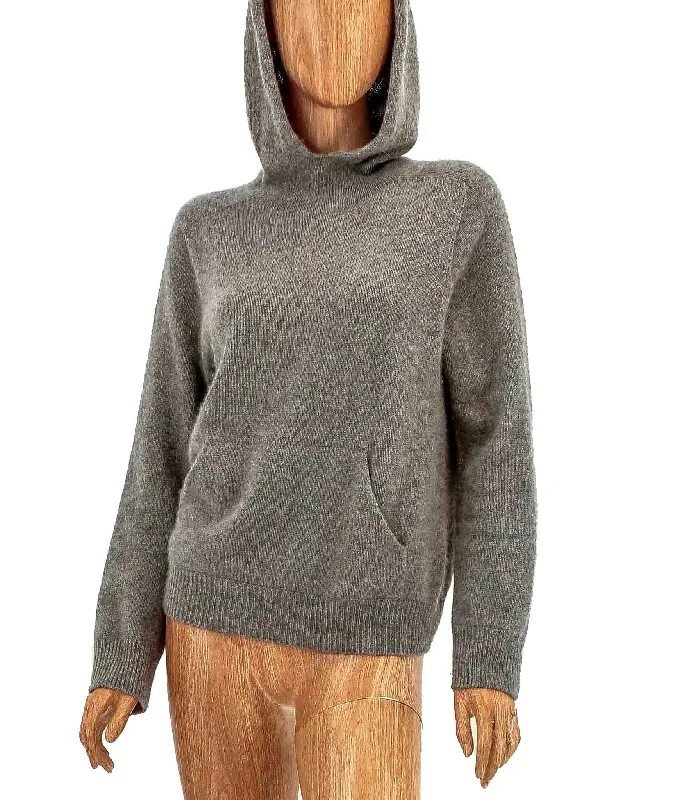 Cashmere Pullover Hoodie Sweater Notched Neck Pullover