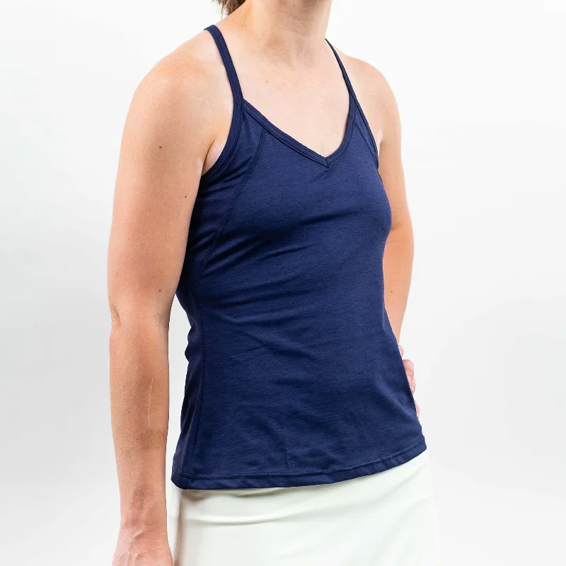 Back Court Cami Tank Marlin Heather seamless tank top