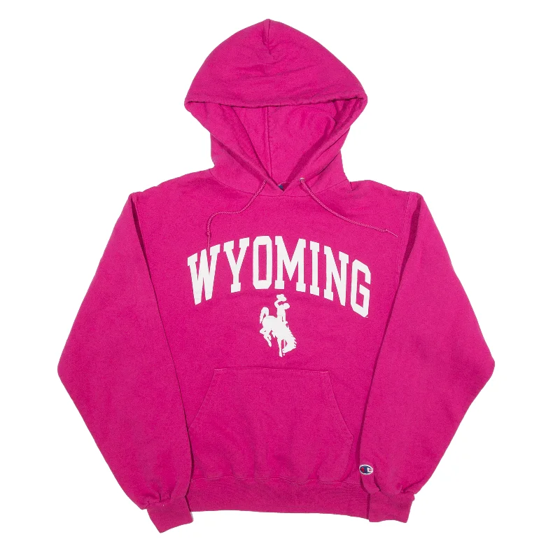 CHAMPION Wyoming USA Hoodie Pink Pullover Womens S Boxy Neck Sweater