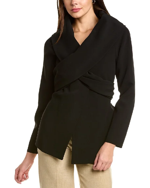 Lafayette 148 New York Portrait Collar Wrap Jacket Notch Collar Jacket Peter Pan Collar Jacket Cowl Neck Jacket Lafayette 148 New York Portrait Collar Wrap Jacket Notch Collar Jacket Peter Pan Collar Jacket Cowl Neck Jacket