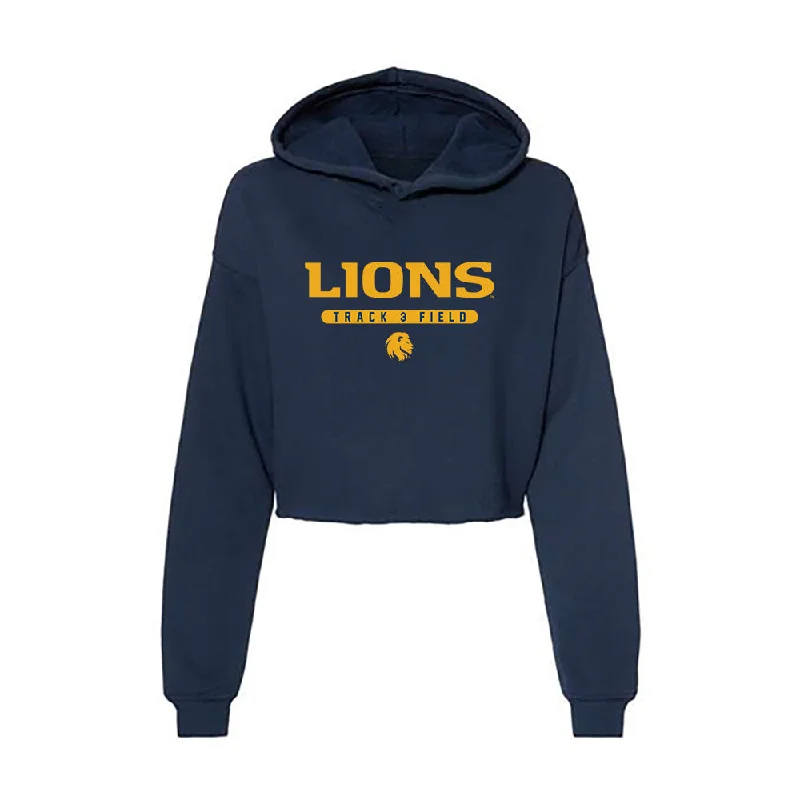 Texas A&M Commerce - NCAA Women's Track & Field : Oriana Gee - Women's Crop Fleece Hoodie Hoodie with Hem Raw Edge Edgy Unfinished